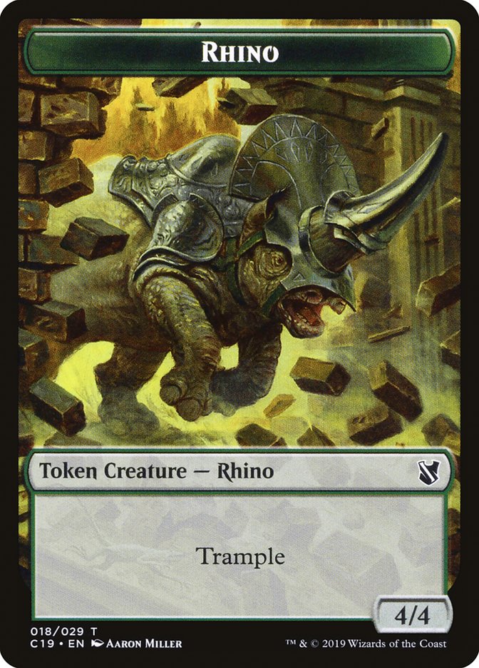 Rhino Token [Commander 2019 Tokens] | Deep Dive Games St. Marys