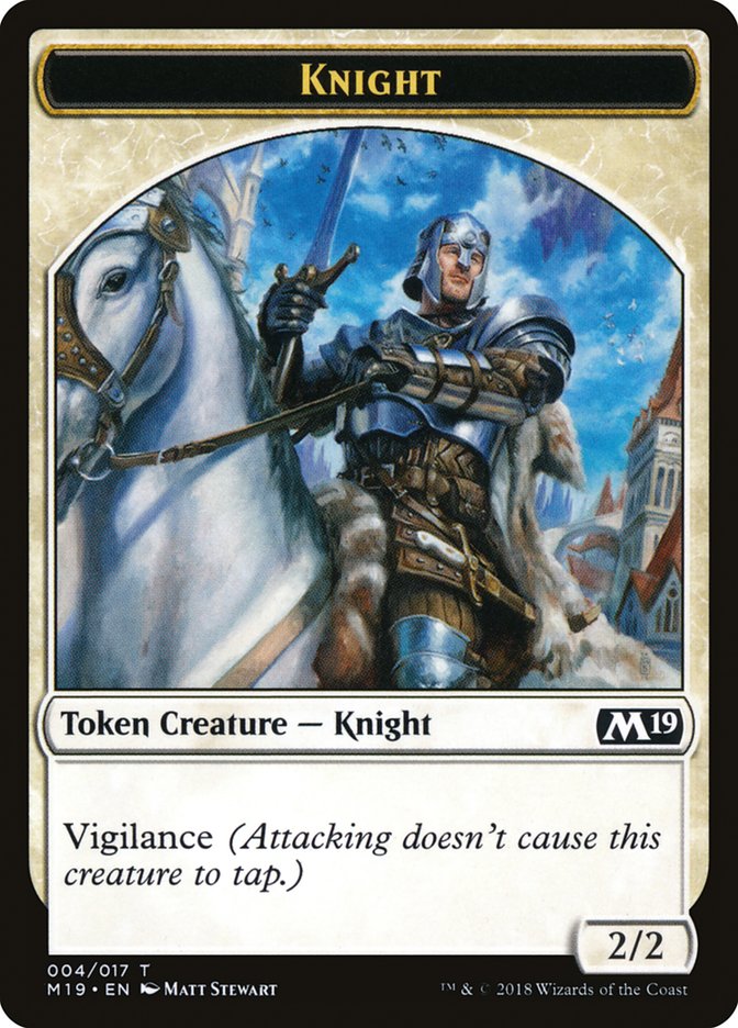 Knight Token [Core Set 2019 Tokens] | Deep Dive Games St. Marys