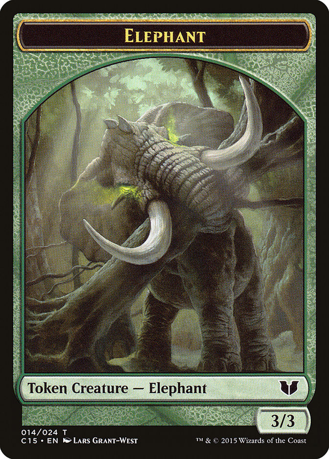 Elephant // Saproling Double-Sided Token [Commander 2015 Tokens] | Deep Dive Games St. Marys