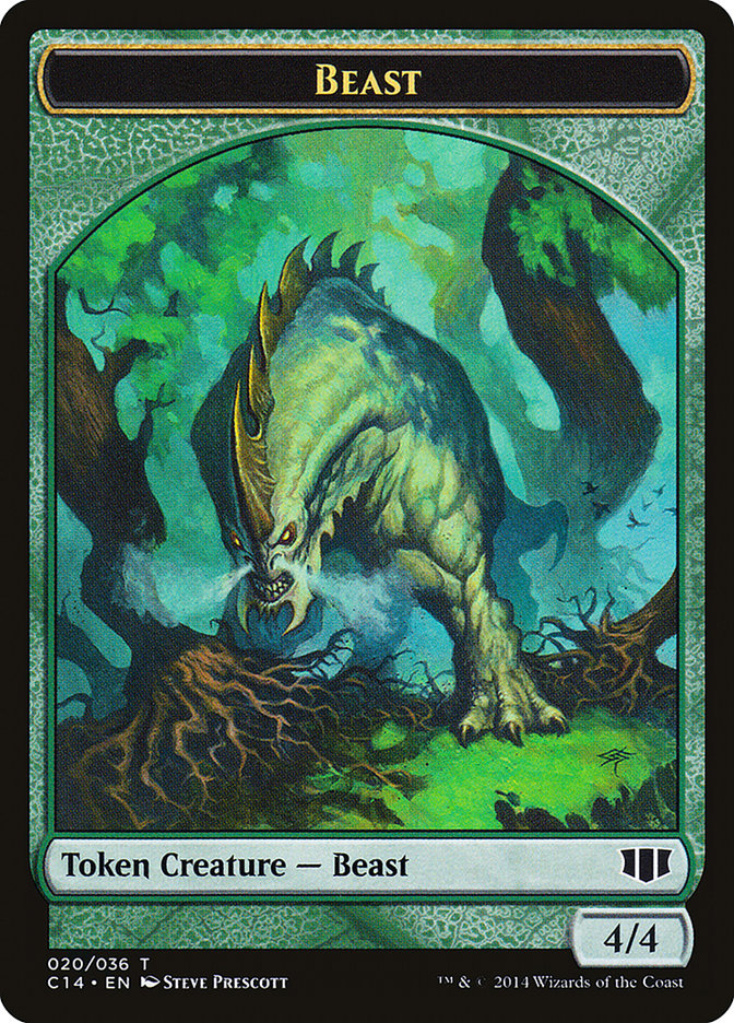 Elf Druid // Beast (020/036) Double-Sided Token [Commander 2014 Tokens] | Deep Dive Games St. Marys