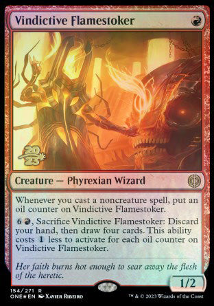 Vindictive Flamestoker [Phyrexia: All Will Be One Prerelease Promos] | Deep Dive Games St. Marys