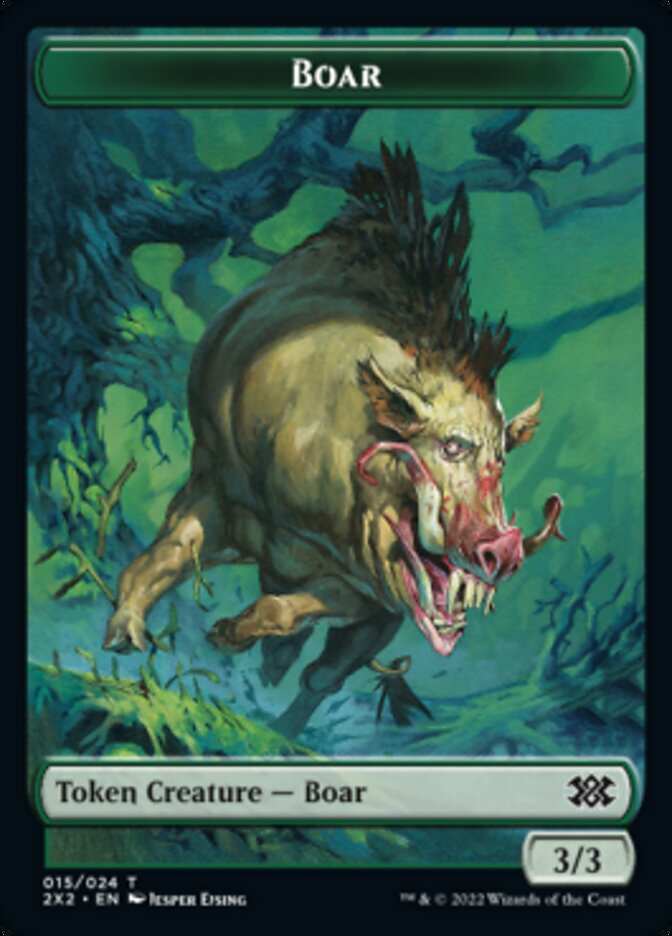 Boar // Knight Double-Sided Token [Double Masters 2022 Tokens] | Deep Dive Games St. Marys