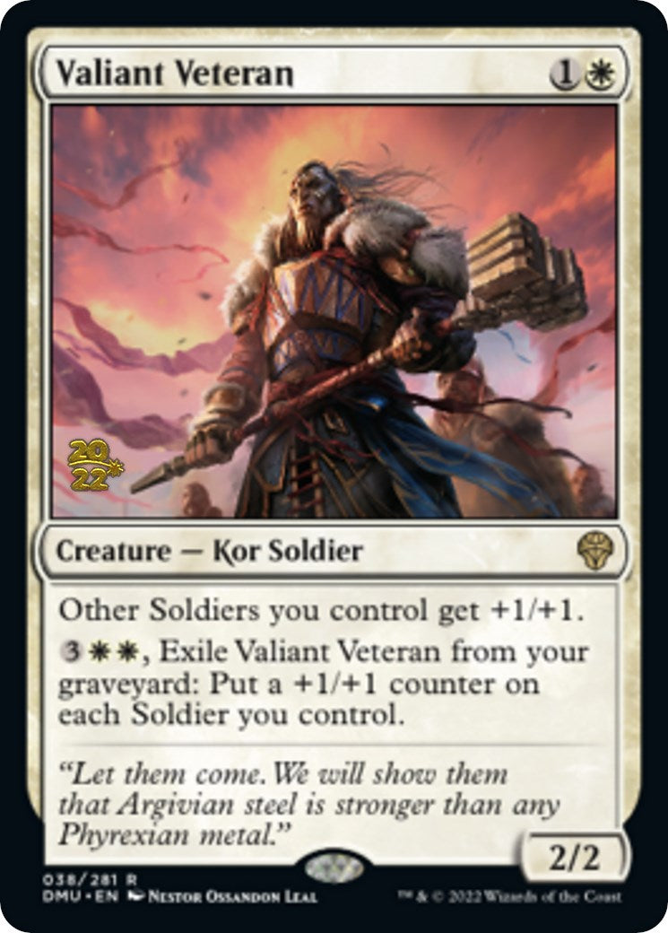 Valiant Veteran [Dominaria United Prerelease Promos] | Deep Dive Games St. Marys