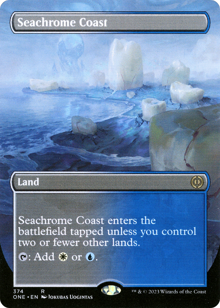 Seachrome Coast (Borderless Alternate Art) [Phyrexia: All Will Be One] | Deep Dive Games St. Marys