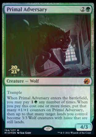 Primal Adversary [Innistrad: Midnight Hunt Prerelease Promos] | Deep Dive Games St. Marys