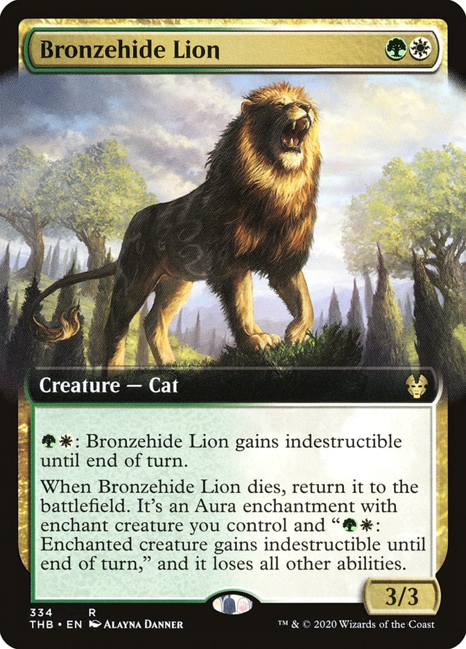 Bronzehide Lion (Extended Art) [Theros Beyond Death] | Deep Dive Games St. Marys