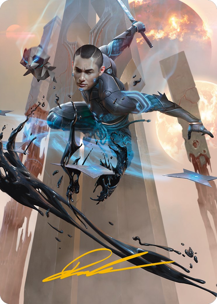 Kaito, Dancing Shadow Art Card (Gold-Stamped Signature) [Phyrexia: All Will Be One Art Series] | Deep Dive Games St. Marys