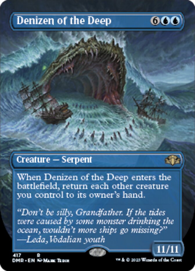 Denizen of the Deep (Borderless Alternate Art) [Dominaria Remastered] | Deep Dive Games St. Marys