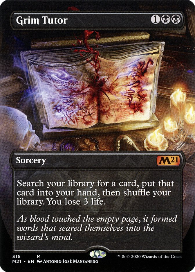 Grim Tutor (Borderless Alternate Art) [Core Set 2021] | Deep Dive Games St. Marys