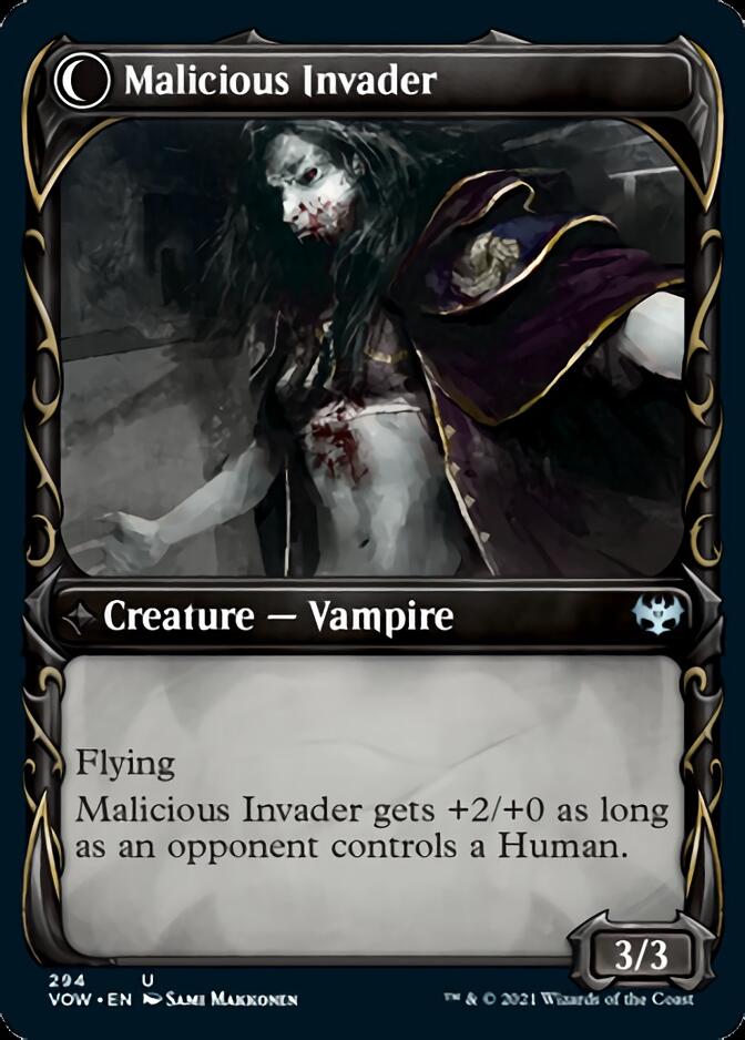 Innocent Traveler // Malicious Invader (Showcase Fang Frame) [Innistrad: Crimson Vow] | Deep Dive Games St. Marys