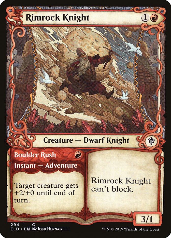 Rimrock Knight // Boulder Rush (Showcase) [Throne of Eldraine] | Deep Dive Games St. Marys