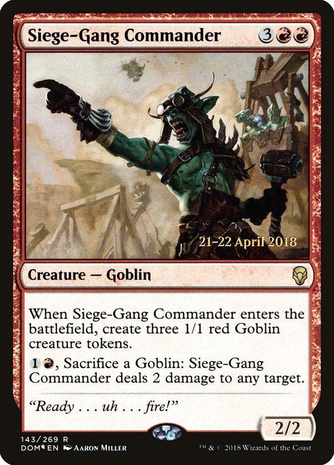 Siege-Gang Commander [Dominaria Prerelease Promos] | Deep Dive Games St. Marys