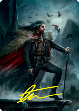 Dracula, Blood Immortal Art Card (Gold-Stamped Signature) [Innistrad: Crimson Vow Art Series] | Deep Dive Games St. Marys