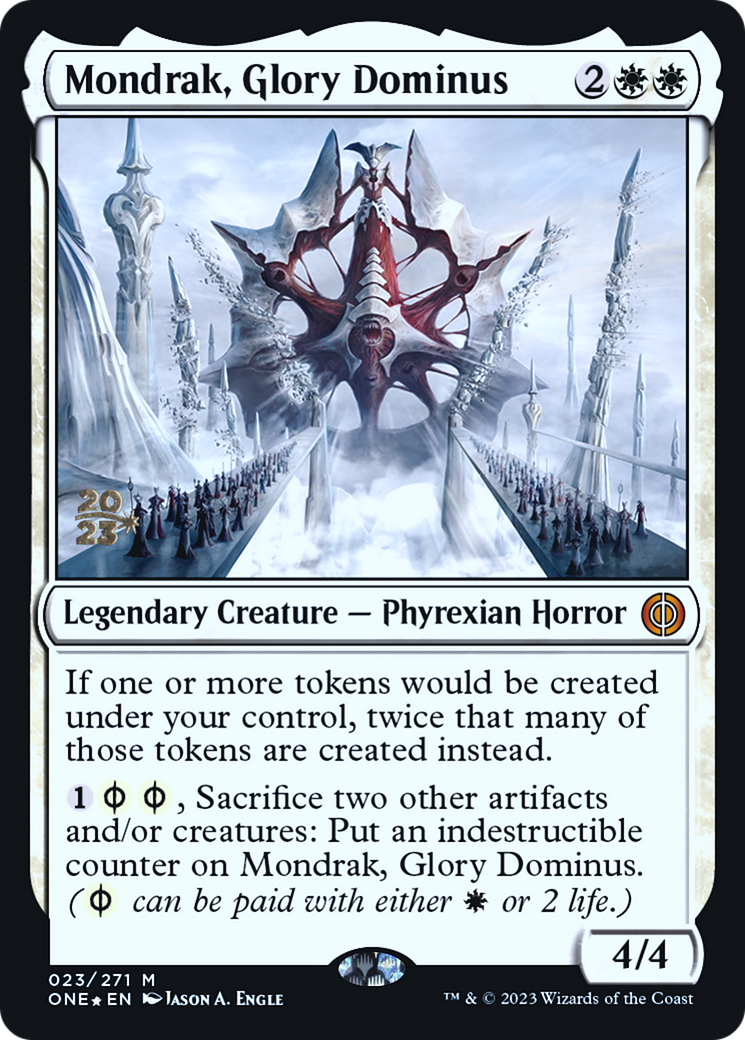 Mondrak, Glory Dominus [Phyrexia: All Will Be One Prerelease Promos] | Deep Dive Games St. Marys