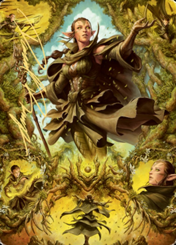 Nissa of Shadowed Boughs 2 Art Card (Gold-Stamped Signature) [Zendikar Rising Art Series] | Deep Dive Games St. Marys