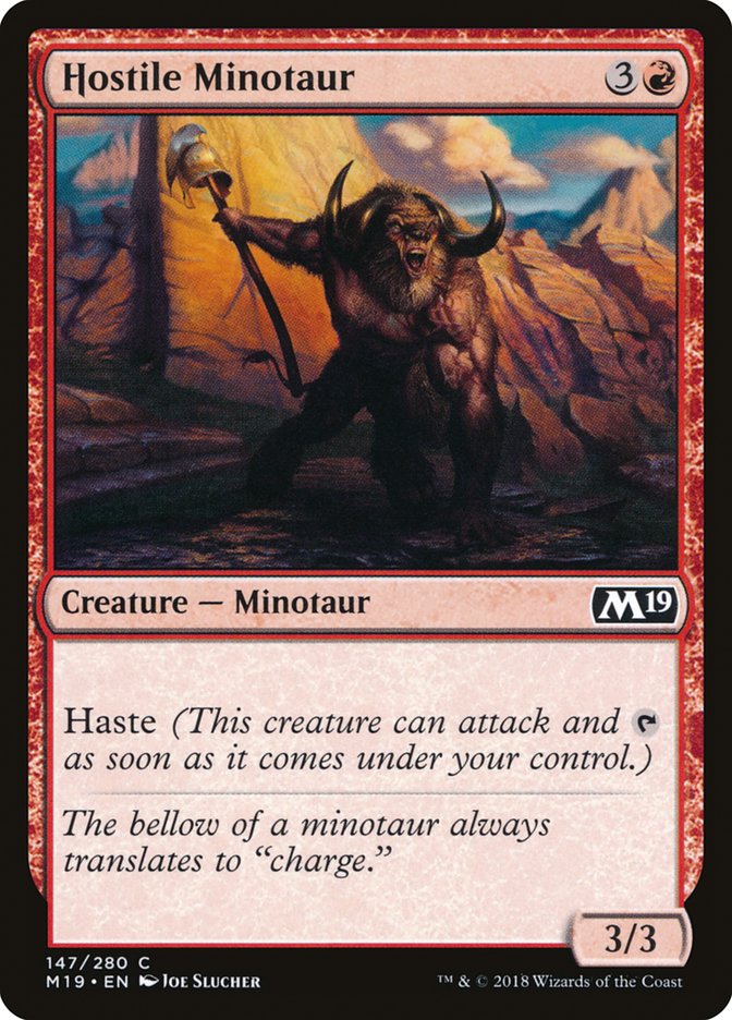 Hostile Minotaur [Core Set 2019] | Deep Dive Games St. Marys