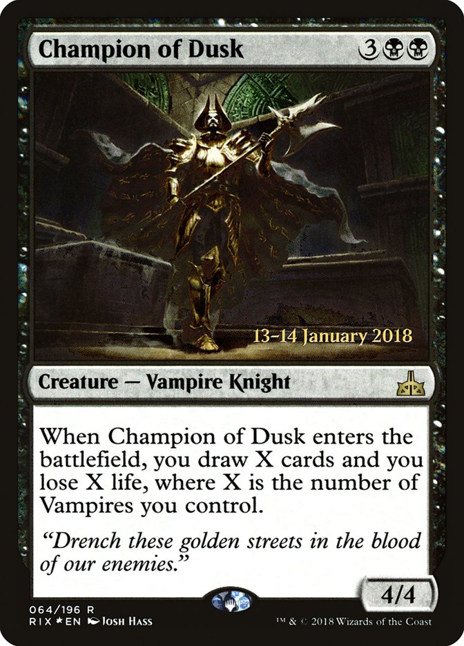 Champion of Dusk [Rivals of Ixalan Prerelease Promos] | Deep Dive Games St. Marys