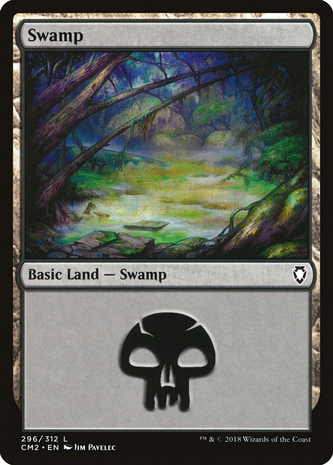 Swamp (296) [Commander Anthology Volume II] | Deep Dive Games St. Marys