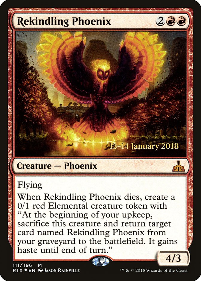 Rekindling Phoenix [Rivals of Ixalan Prerelease Promos] | Deep Dive Games St. Marys