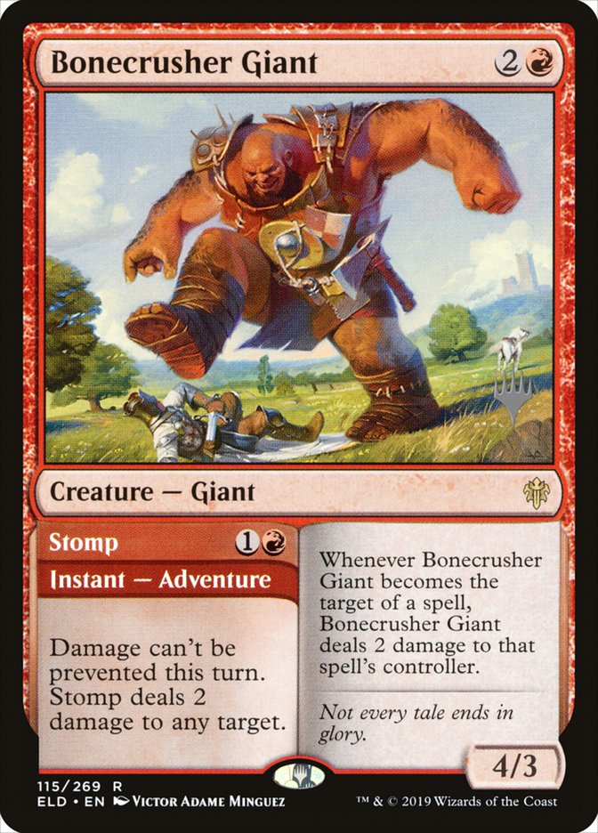 Bonecrusher Giant // Stomp (Promo Pack) [Throne of Eldraine Promos] | Deep Dive Games St. Marys