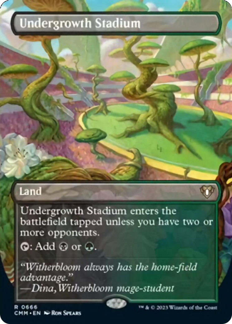 Undergrowth Stadium (Borderless Alternate Art) [Commander Masters] | Deep Dive Games St. Marys