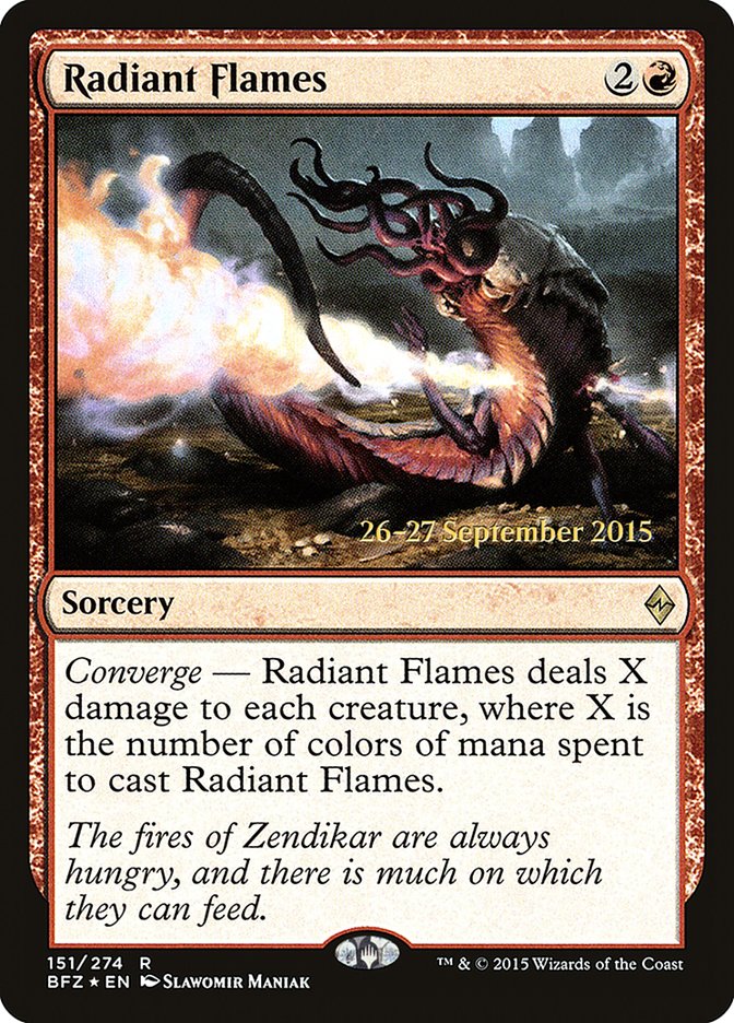 Radiant Flames [Battle for Zendikar Prerelease Promos] | Deep Dive Games St. Marys