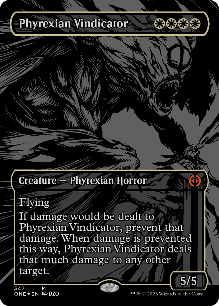 Phyrexian Vindicator (Oil Slick Raised Foil) [Phyrexia: All Will Be One] | Deep Dive Games St. Marys