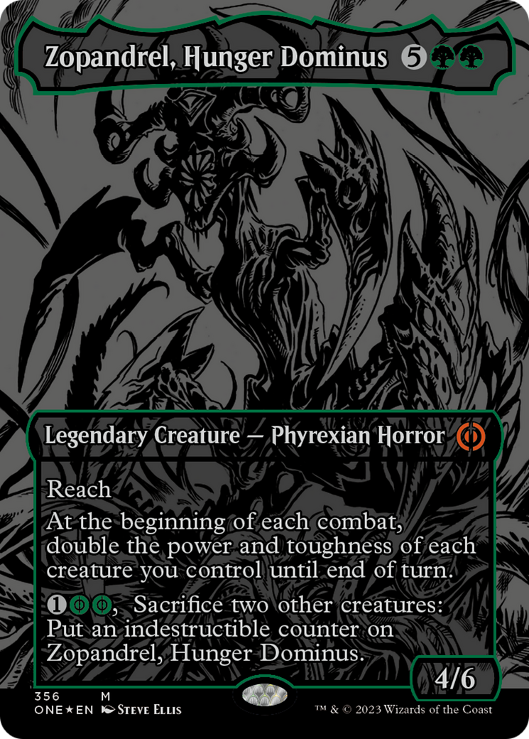 Zopandrel, Hunger Dominus (Oil Slick Raised Foil) [Phyrexia: All Will Be One] | Deep Dive Games St. Marys