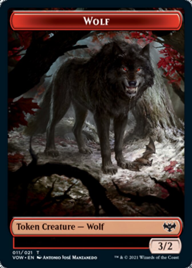 Wolf (011) // Boar Double-Sided Token [Innistrad: Crimson Vow Tokens] | Deep Dive Games St. Marys