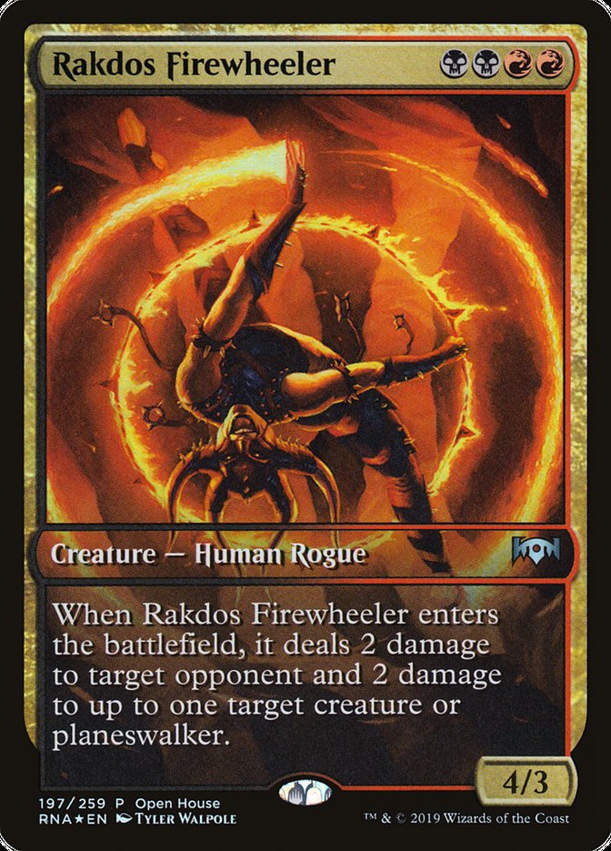 Rakdos Firewheeler (Open House) (Extended Art) [Ravnica Allegiance Promos] | Deep Dive Games St. Marys