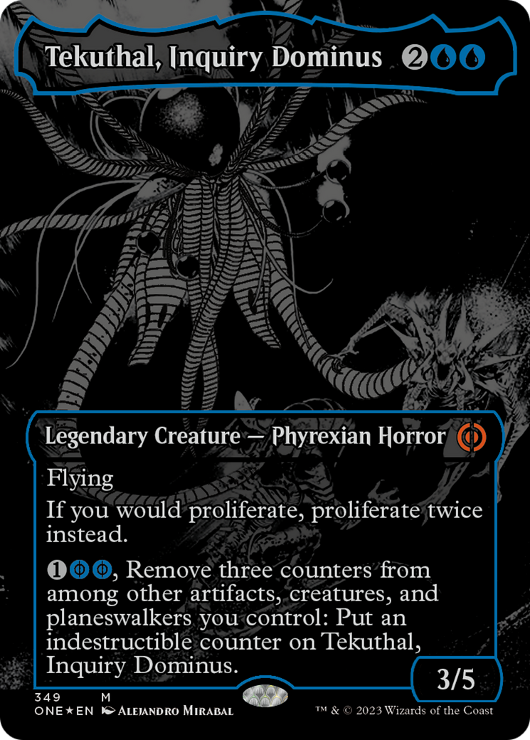 Tekuthal, Inquiry Dominus (Oil Slick Raised Foil) [Phyrexia: All Will Be One] | Deep Dive Games St. Marys