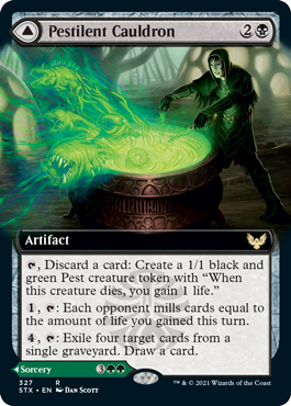 Pestilent Cauldron // Restorative Burst (Extended Art) [Strixhaven: School of Mages] | Deep Dive Games St. Marys