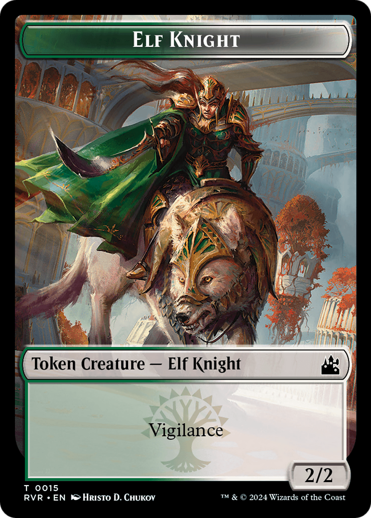 Elf Knight // Soldier Double-Sided Token [Ravnica Remastered Tokens] | Deep Dive Games St. Marys