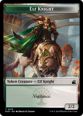 Elf Knight // Rhino Double-Sided Token [Ravnica Remastered Tokens] | Deep Dive Games St. Marys