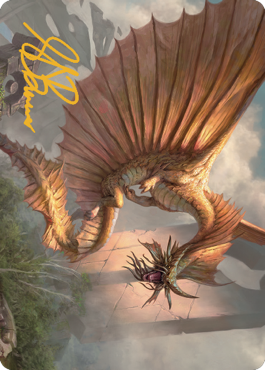 Ancient Gold Dragon Art Card (28) (Gold-Stamped Signature) [Commander Legends: Battle for Baldur's Gate Art Series] | Deep Dive Games St. Marys