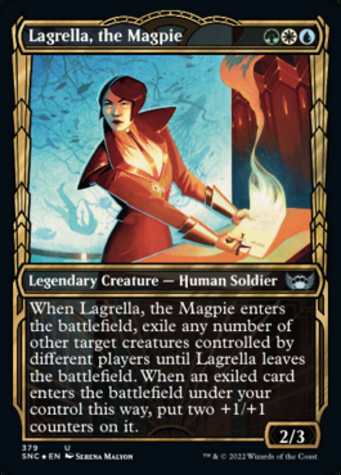 Lagrella, the Magpie (Showcase Golden Age Gilded Foil) [Streets of New Capenna] | Deep Dive Games St. Marys