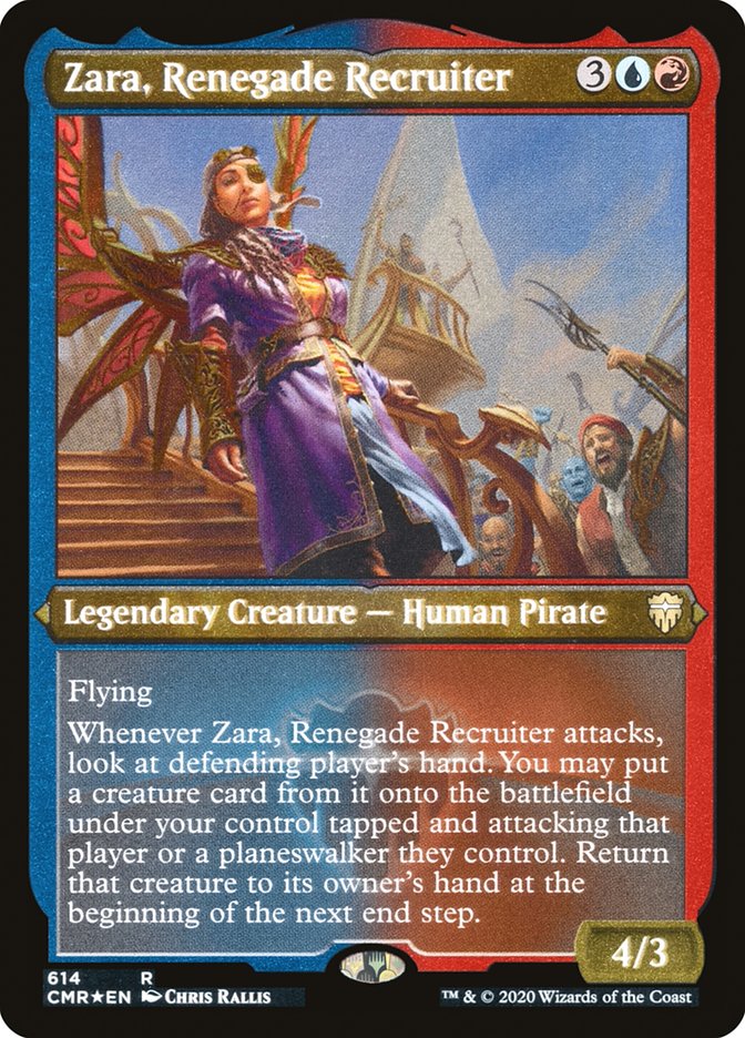 Zara, Renegade Recruiter (Etched) [Commander Legends] | Deep Dive Games St. Marys