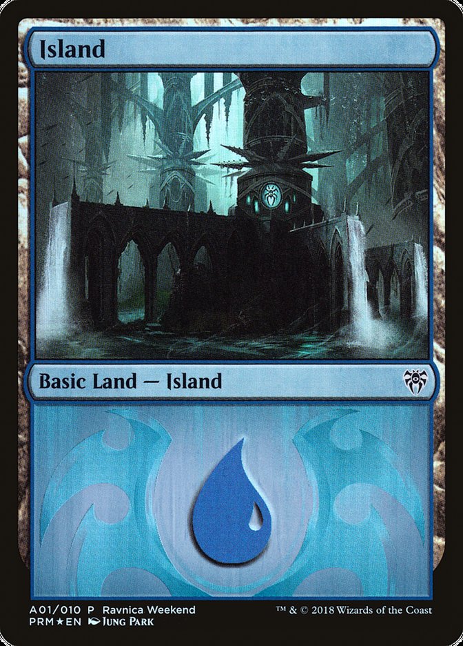 Island (A01) [Ravnica Allegiance Ravnica Weekend] | Deep Dive Games St. Marys