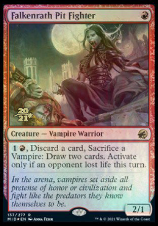 Falkenrath Pit Fighter [Innistrad: Midnight Hunt Prerelease Promos] | Deep Dive Games St. Marys