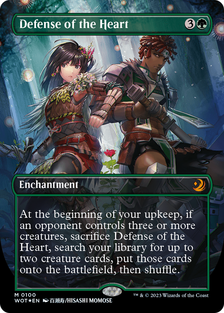 Defense of the Heart (Anime Borderless) (Confetti Foil) [Wilds of Eldraine: Enchanting Tales] | Deep Dive Games St. Marys