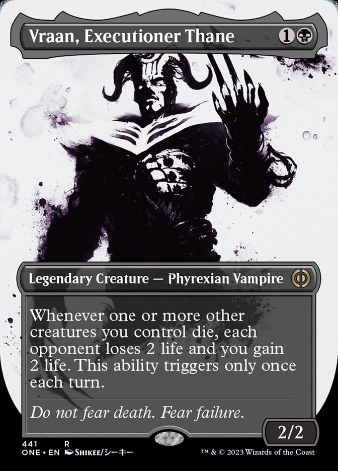 Vraan, Executioner Thane (Borderless Ichor Step-and-Compleat Foil) [Phyrexia: All Will Be One] | Deep Dive Games St. Marys