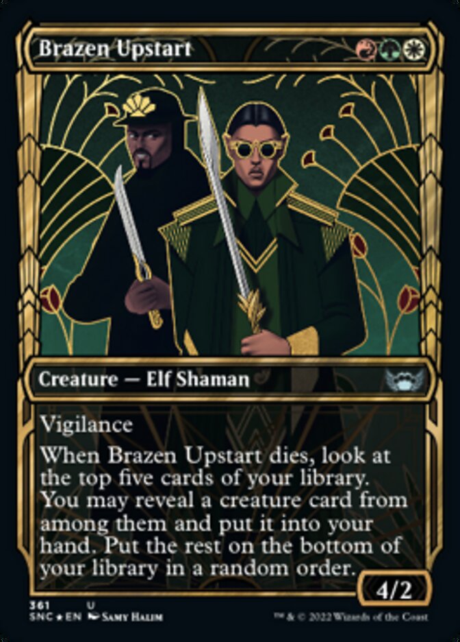 Brazen Upstart (Showcase Golden Age Gilded Foil) [Streets of New Capenna] | Deep Dive Games St. Marys