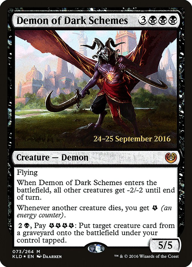 Demon of Dark Schemes [Kaladesh Prerelease Promos] | Deep Dive Games St. Marys