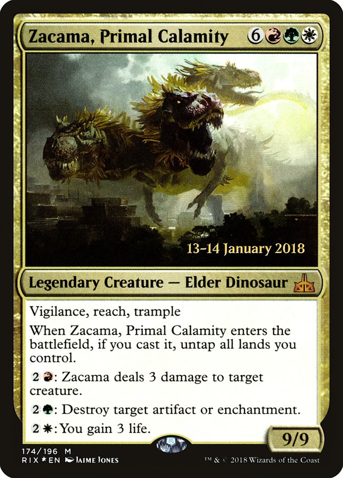 Zacama, Primal Calamity [Rivals of Ixalan Prerelease Promos] | Deep Dive Games St. Marys