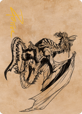 Ancient Silver Dragon Art Card (47) (Gold-Stamped Signature) [Commander Legends: Battle for Baldur's Gate Art Series] | Deep Dive Games St. Marys