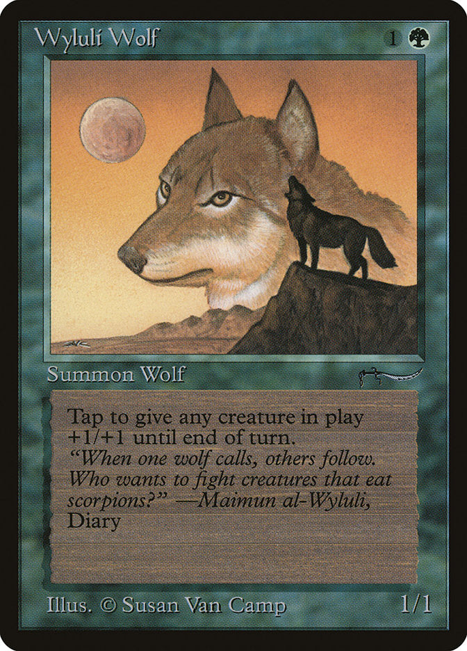 Wyluli Wolf (Dark Mana Cost) [Arabian Nights] | Deep Dive Games St. Marys