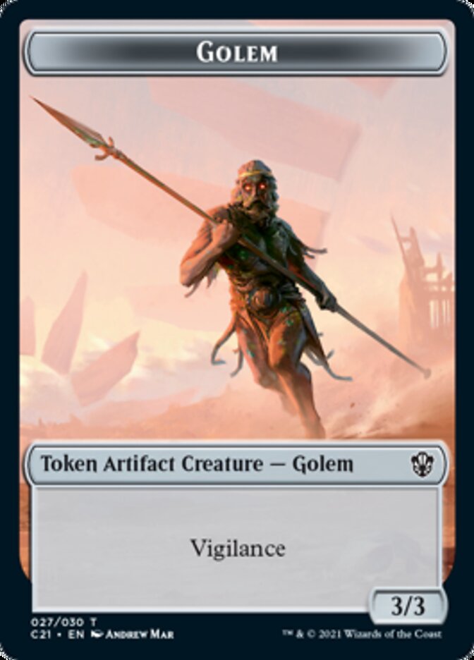 Golem (027) // Thopter Double-Sided Token [Commander 2021 Tokens] | Deep Dive Games St. Marys