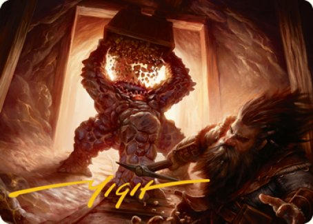 Xorn Art Card (Gold-Stamped Signature) [Dungeons & Dragons: Adventures in the Forgotten Realms Art Series] | Deep Dive Games St. Marys