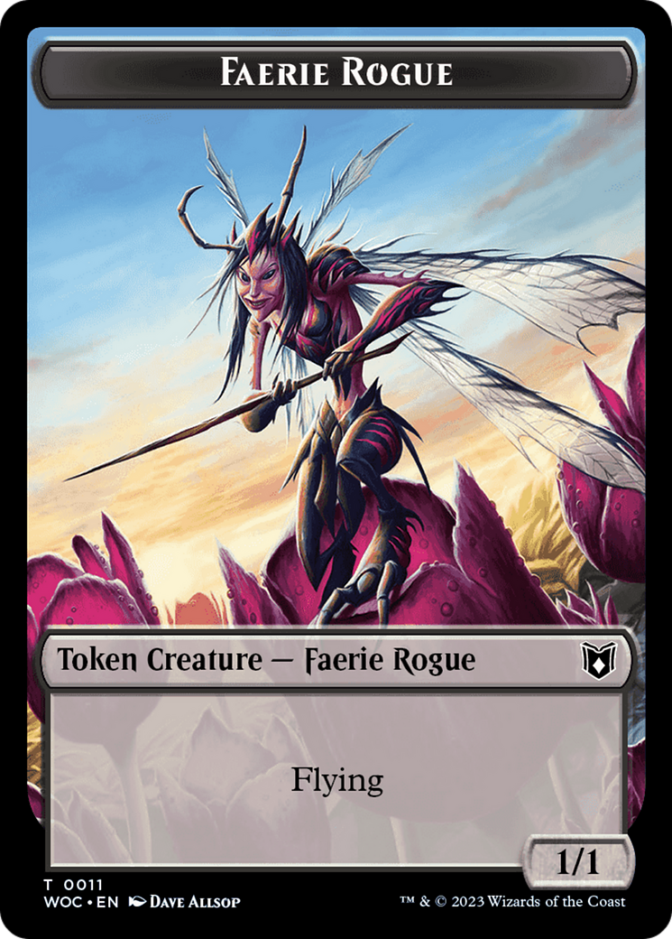 Faerie Rogue // Pirate (0011) Double-Sided Token [Wilds of Eldraine Commander Tokens] | Deep Dive Games St. Marys