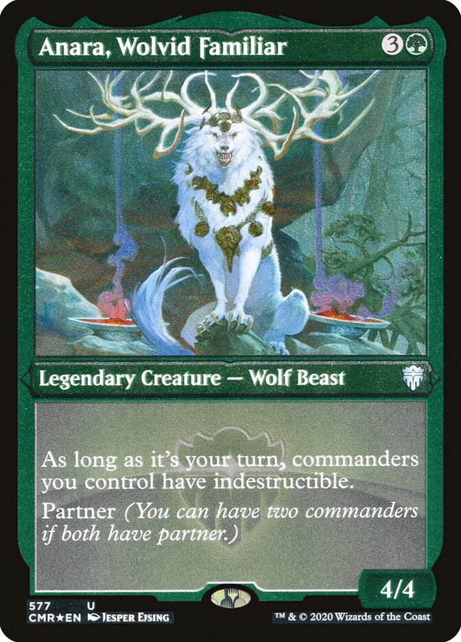 Anara, Wolvid Familiar (Etched) [Commander Legends] | Deep Dive Games St. Marys